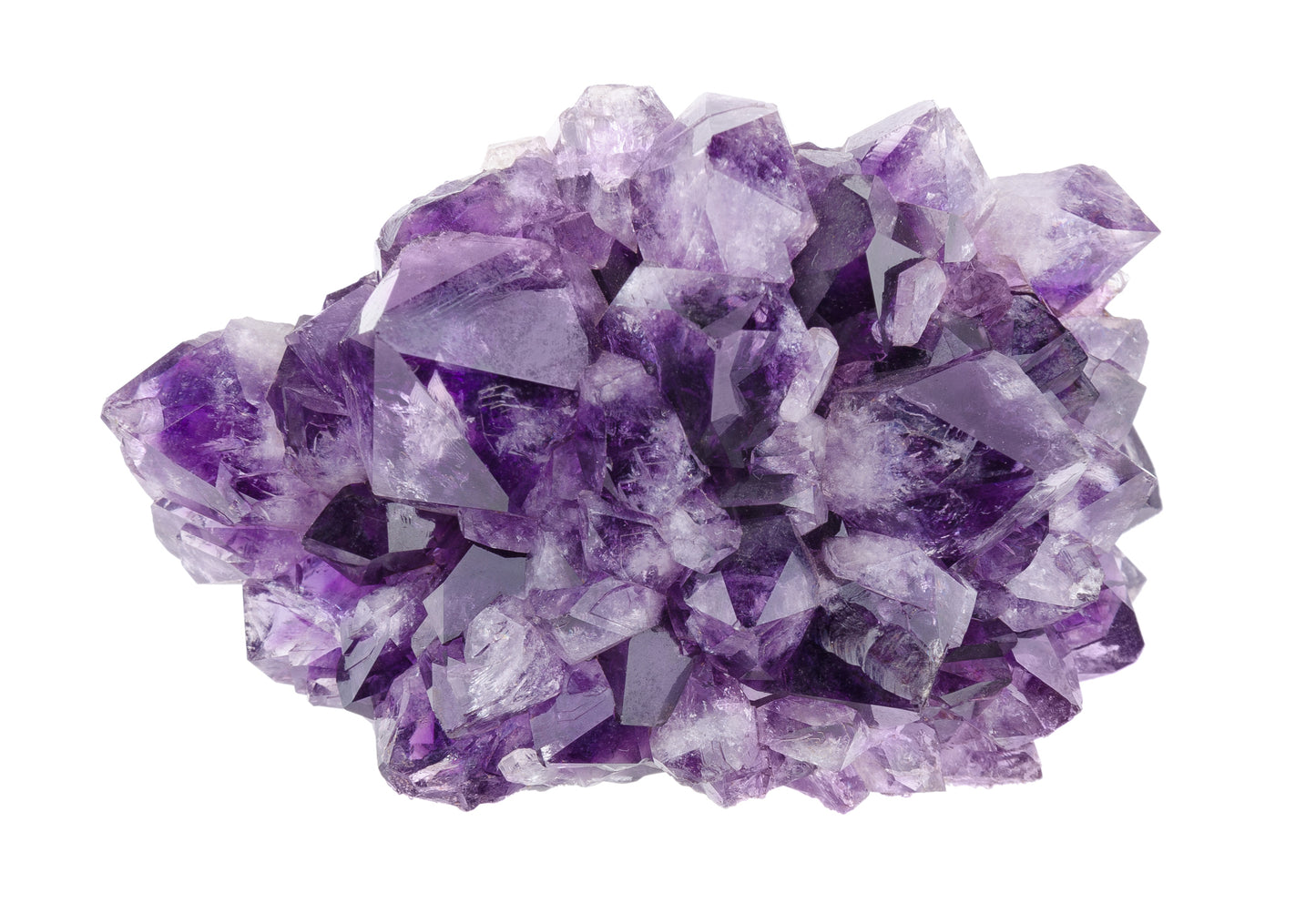 Purple Amethyst Cluster top profile view. 