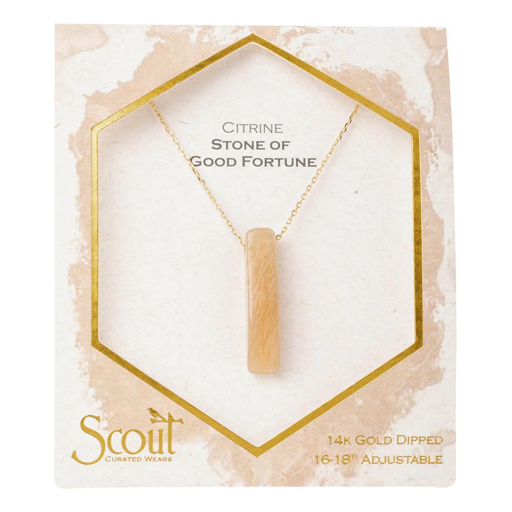 Stone Point Necklace - Citrine/Stone of Good Fortune
